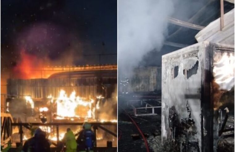 VÍDEO: incêndio destrói food park no bairro Ingleses, em Florianópolis