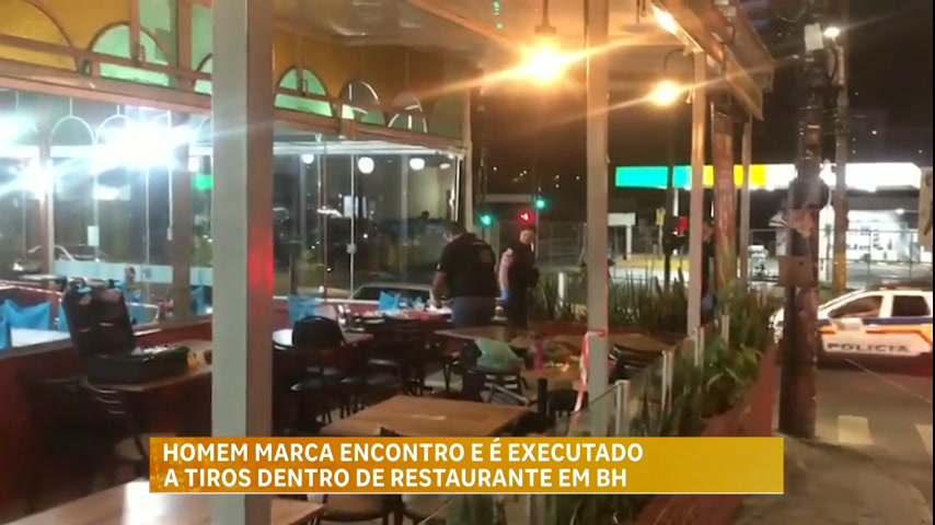 Homem marca encontro e é executado a tiros dentro de restaurante em BH